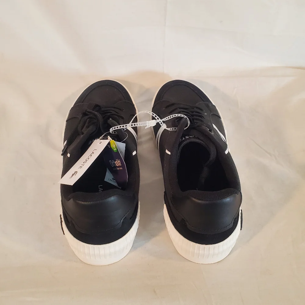 Lacoste Ortholite Men's Size 10.5 Black Canvas Suede Casual Shoes New with Tags - Picture 4 of 6
